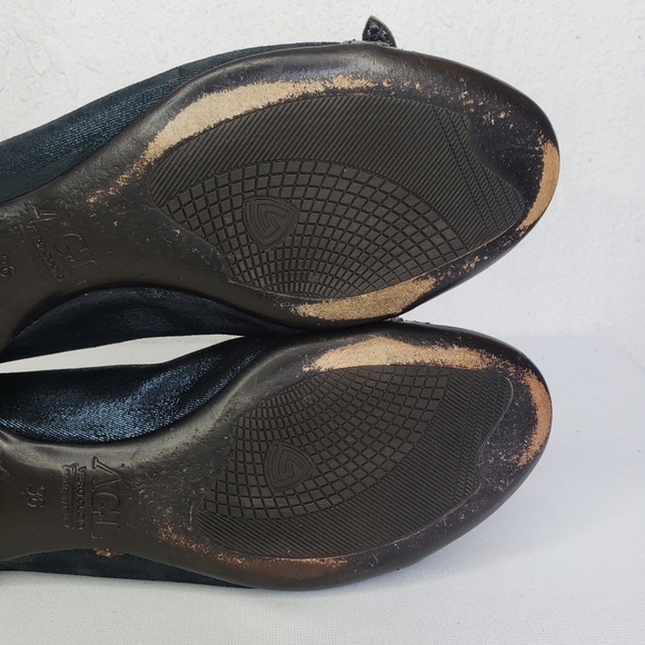 AGL Attilio Giusti Black Leather Snake Print Flats - Picture 10 of 11